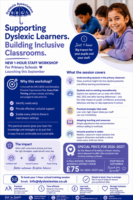 Flyer for Supporting Dyslexic Learners